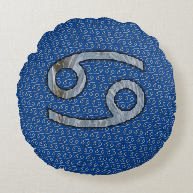 Coussins Ronds Symbole du cancer Zodiaque Élément par Kenneth Yon (Devant)