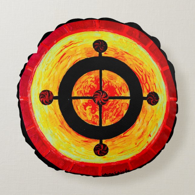 Coussins Ronds Symbole solaire celtique (Devant)