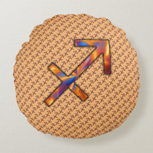 Coussins Ronds Symbole zodiaque Sagittatius Élément par K Yoncich
