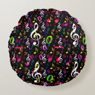 Coussins Ronds Symboles musicaux Design Motif
