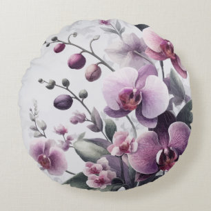 Coussins Ronds Symphonie de l'élégance de l'orchidée