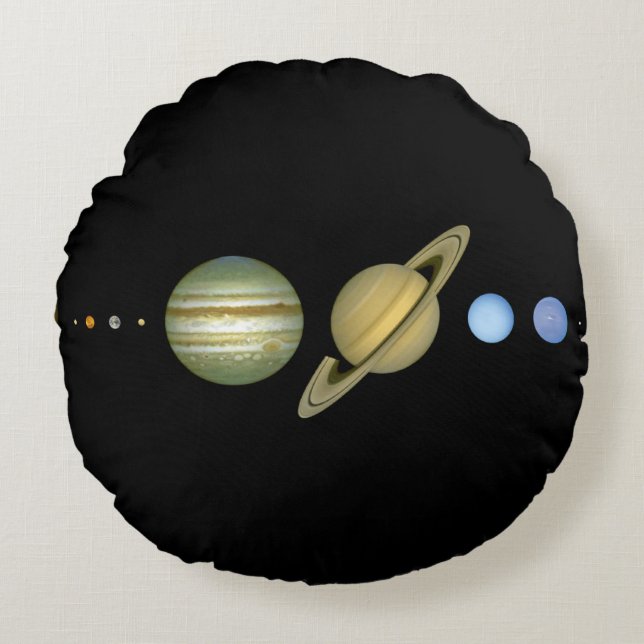 Coussins Ronds Système solaire ~ Vue longue (Devant)
