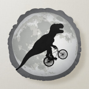 Coussins Ronds T-Rex drôle à vélo
