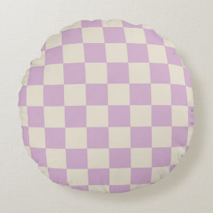 Coussins Ronds Tableau de contrôle blanc Lavender et Off