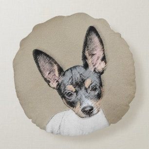 Coussins Ronds Tableau Rat Terrier - Cute Original Chien Art