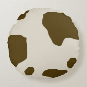 Coussins Ronds Taches Brown de vache à poster de animal