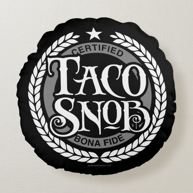 Coussins Ronds Taco Snob - amant amusant du taco (Devant)