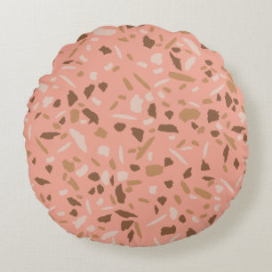 Coussins Ronds Tapis Beige Tan Brown Terrazzo Marbre Motif