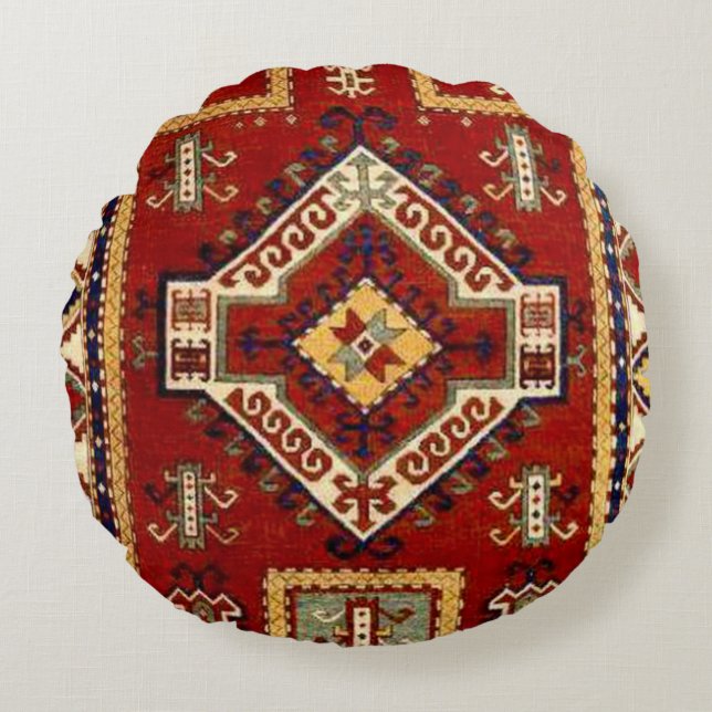 Coussins Ronds Tapis de tapis antique (Devant)