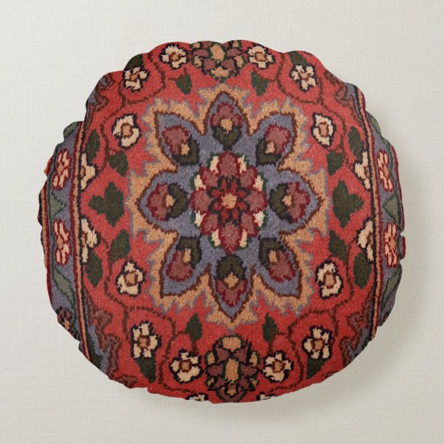 Coussins Ronds Tapis floral d'orient turc antique persan (Devant)