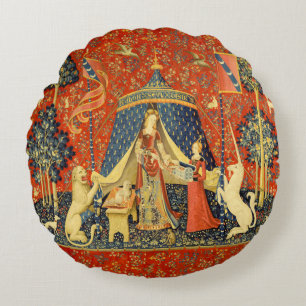 Coussins Ronds Tapisserie Médiévale de la Dame et la Licorne : Ar