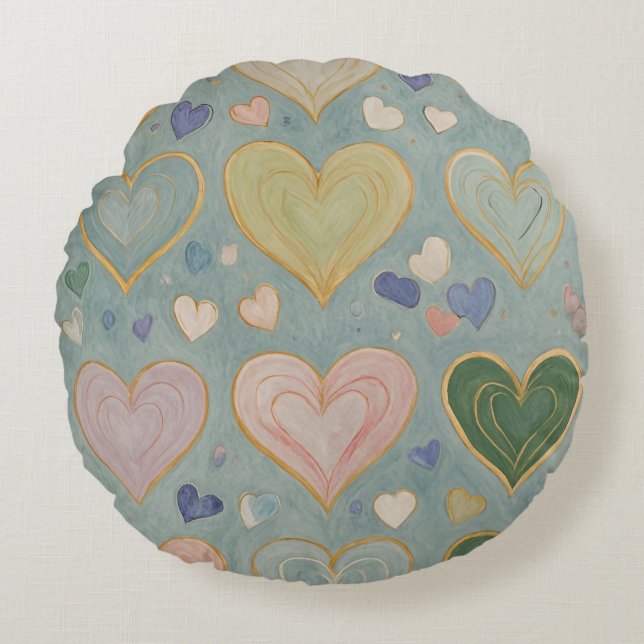 Coussins Ronds Tapisserie Pastel Heart (Devant)