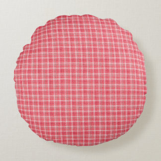 Coussins Ronds Tartan rouge rétro plaid : motif sans soudure.