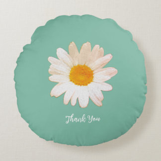 Coussins Ronds Tasse Fleur de Marguerite – Botanique Été Cozy