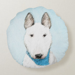 Coussins Ronds Taureau Terrier - Cute Original Chien Art