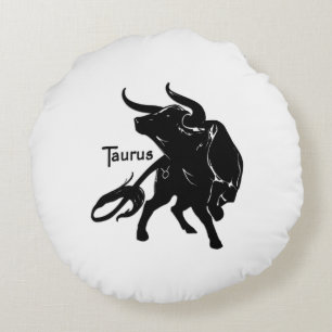 Coussins Ronds Taurus puissant le Zodiaque Bull initial