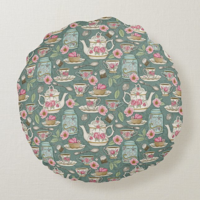 Coussins Ronds Tea Party vintage (Dos)