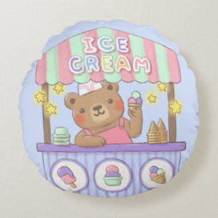 Coussins Ronds Teddy's Ice Cream Parlor