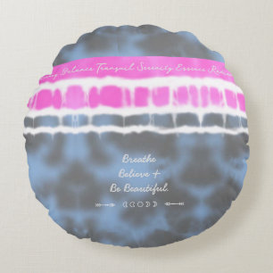 Coussins Ronds Teinture rose blanc & bleu Tie Twist Sway in Style