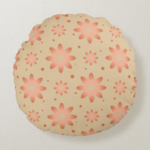 Coussins Ronds Terracotta orange et sable beige délicat marguerit