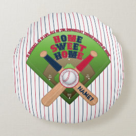 Coussins Ronds Terrain De Baseball, Accueil 01-Round Throw Pillow