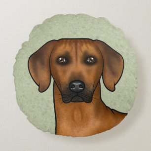 Coussins Ronds Tête de chien Rhodesian Ridgeback Brun Lion Africa