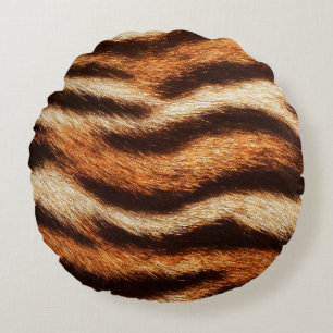 Coussins Ronds texture de fourrure de tigre