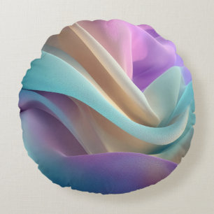 Coussins Ronds Texture de tissu abstrait dans des tons pastel