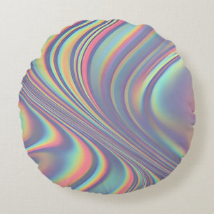Coussins Ronds Texture de tourbillon holographique iridescent