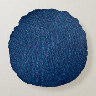 Coussins Ronds Texture des jeans denim de la marine