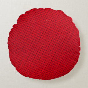 Coussins Ronds Texture dynamique de tissu rouge