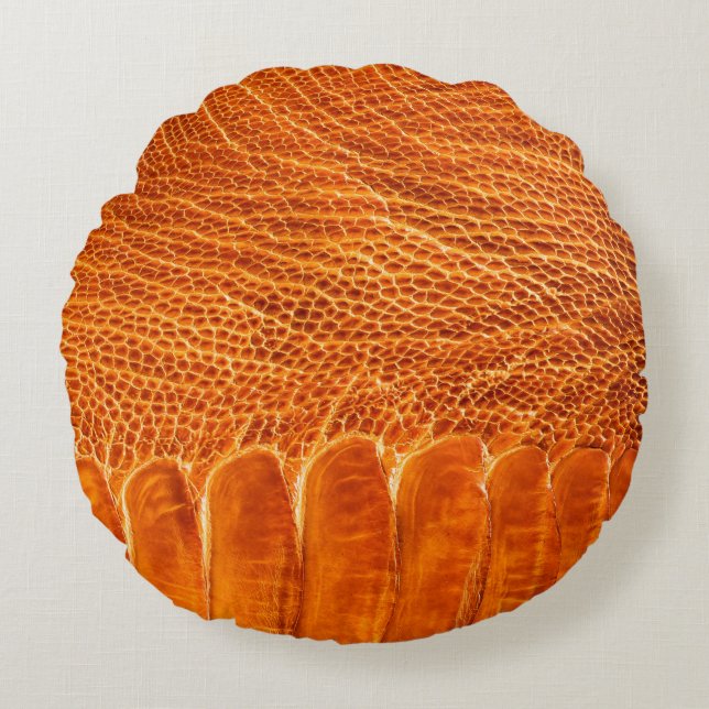 Coussins Ronds Texture en cuir d'autruche (Devant)