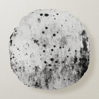 Coussins Ronds Texture Gris Clair et Noir en Distress