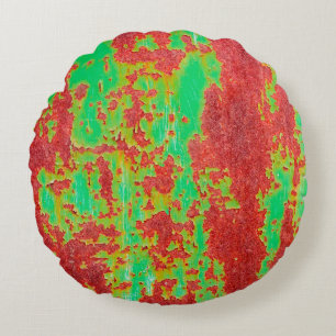 Coussins Ronds Texture métallique avec égratignures et fissures e