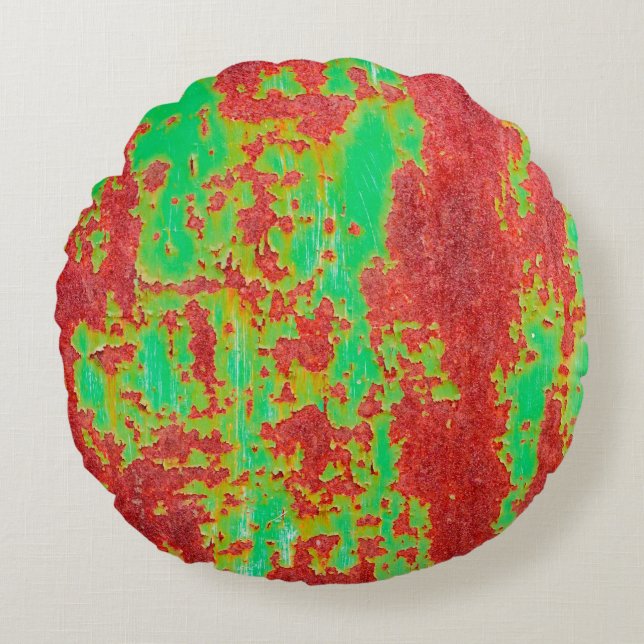 Coussins Ronds Texture métallique avec égratignures et fissures e (Devant)