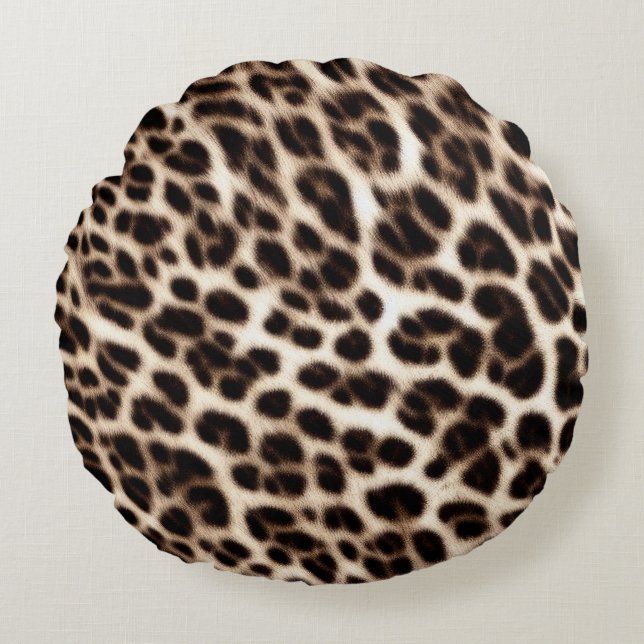 Coussins Ronds texture poster de animal peau de fourrure cheetah  (Devant)