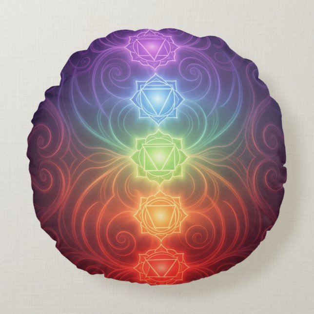 Coussins Ronds The 7 Chakras´9 (Devant)
