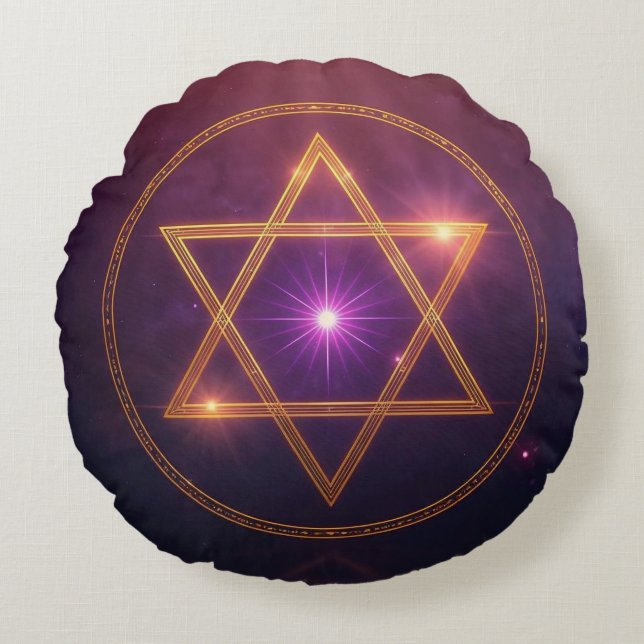 Coussins Ronds The Cosmic Star of Enlightened Balance (Devant)