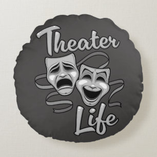 Coussins Ronds Théâtre Vie Comédie et masques de tragédie