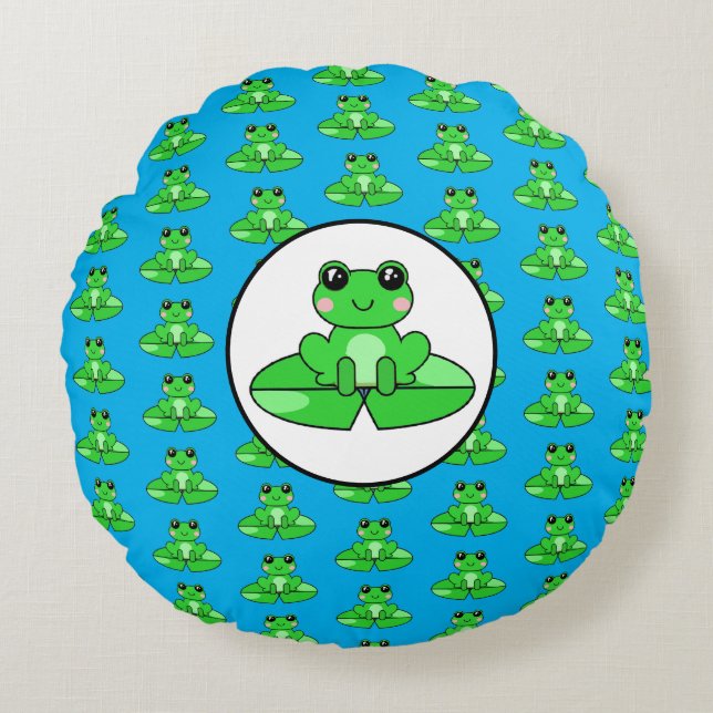 Coussins Ronds Thème grenouille (Devant)