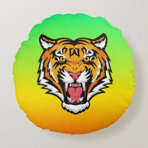 Coussins Ronds Tigre torche tête-25818
