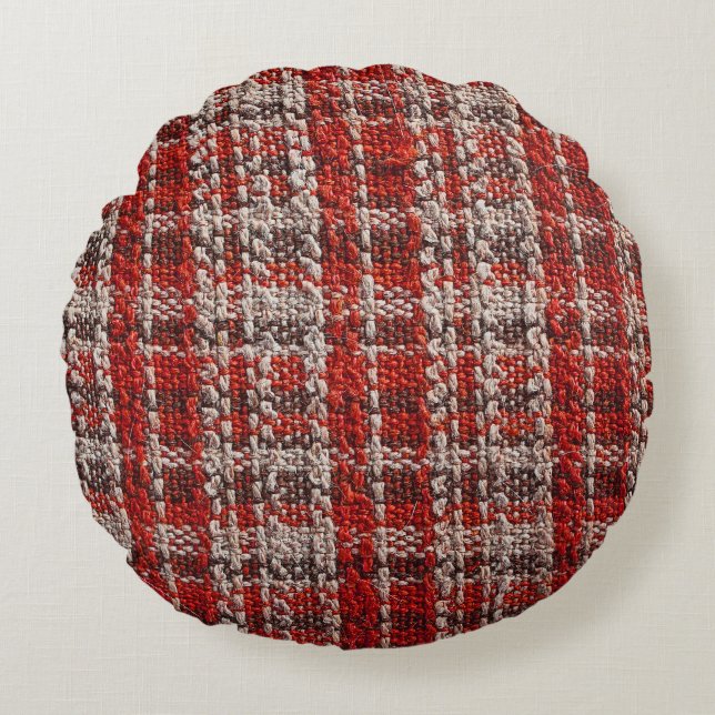 Coussins Ronds Tissu taran rouge : Arrière - plan texturé (Devant)
