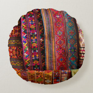Coussins Ronds tissus bhoutanais à vendre