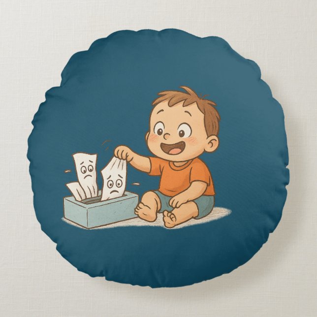 Coussins Ronds Tissus en difficulté (Devant)