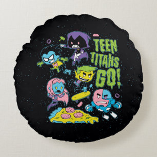 Coussins Ronds Titans Ados, allez ! Gnarly 90's Pizza Graphic