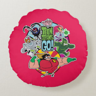 Coussins Ronds Titans Ados, allez !   Graphique Groupe d'équipes