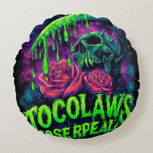 Coussins Ronds TOCOCLAWS Faucheuse Crâne Slime Rose Horreur