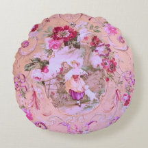 Toile victorienne antique Rococo Style rose floral