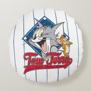 Coussins Ronds Tom Et Jerry   Tom Et Jerry Sur Diamant De Basebal