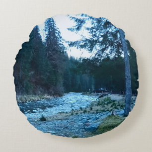 Coussins Ronds Torrent de Montagne Impétueux – Nature Sauvage Rou